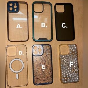 These iphone cases for 13pro Max, used but will be cleaned when purchased.